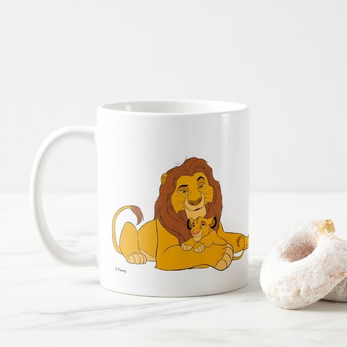 แก้วที่กําหนดเอง Mufasa & Simba Resting Hug แก้วกาแฟ Disney Lion King แก้วเซรามิค Jinemo 169 2701