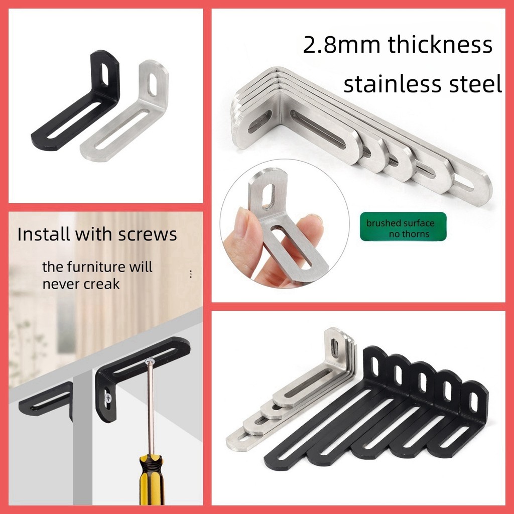 สแตนเลสสล็อตรูเชื่อมต่อ/ปรับรั้ง/วงเล็บมุม/ยึดเฟอร์นิเจอร์/ฮาร์ดแวร์บ้าน-ชีวิต/รูกว้าง 6 มม.