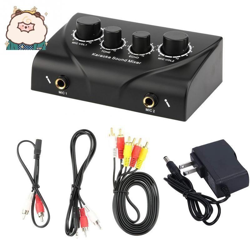LAIKaraoke Echo Sound Mixer Karaoke Sound Mixer เครื่องเสียงมืออาชีพแบบพกพาเสียงดิจิตอลคาราโอเกะเครื่อง Echo Mixer System