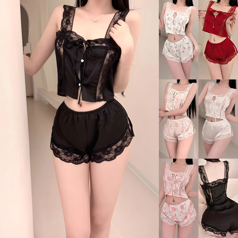 SexyNight ชุดนอนใส่สบาย ชุดนอนผู้หญิง ลูกไม้ เซ็กซี่ หลายสี บ้าน ราคาถูก พร้อมส่งจากไทย