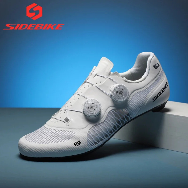 Sidebike น้ําหนักเบา 14 ระดับคาร์บอนไฟเบอร์ Professional รองเท้าจักรยานเสือหมอบ Self-Locking Breathable ขี่จักรยาน Cleats