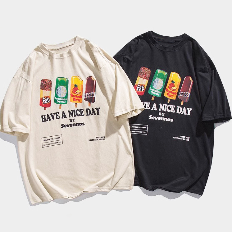 COD🔥  ล็อตใหม่ล่าสุด🔥🚀เสื้อยืดแขนสั้นแบรนด์อินเทรนด์สำหรับผู้ชาย ผ้าฝ้ายหลวมฤดูร้อน เสื้อผ้าอเนกประสงค์ แฟชั่นคู่รัก