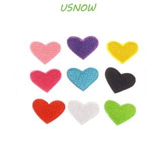 Usnow แผ่นแพทช์ ปักลายหัวใจ สําหรับติดตกแต่งเสื้อผ้า