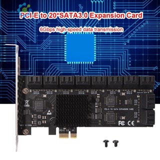 อะแดปเตอร์การ์ดขยาย PCIe PCIe SATA 3.0 6Gbps 20 พอร์ต สําหรับเดสก์ท็อป [ [Hidduck.th]