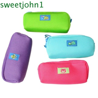 Sweetjohn กระเป๋าดินสอ ผ้าตาข่าย มีซิป จุของได้เยอะ ลายการ์ตูน สําหรับนักเรียน