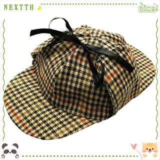 Nextth หมวกแก๊ป ผ้าขนสัตว์ 18% ลายก้างปลา สีกาแฟ สไตล์คลาสสิก สําหรับผู้ชาย