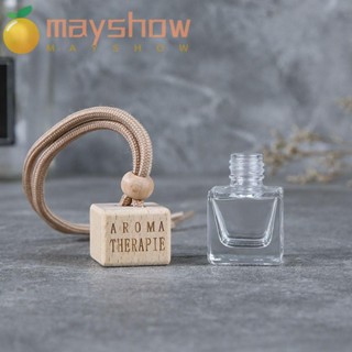 Mayshow ขวดน้ําหอมอโรมาเธอราพี แบบใส 3 ชิ้น ขวดน้ําหอมในรถยนต์ สร้างสรรค์ คลิปน้ําหอม แก้ว + ไม้กระจายน้ํามันหอมระเหย อุปกรณ์ในรถยนต์