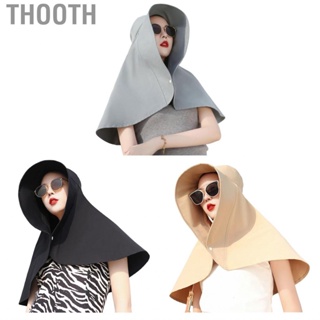 Thooth Women Sun Hat  Polyester UVA Protection Multipurpose Simple Wide Brim Comfortable for Gardening