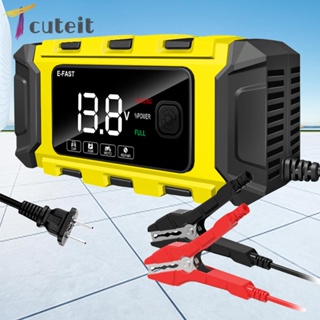 Tcuteit เครื่องชาร์จแบตเตอรี่อัจฉริยะอัตโนมัติ 12V 6A ป้องกันหลายชั้น