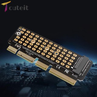 Tcuteit การ์ดอะแดปเตอร์ M2 NVME M.2M-Key SSD เป็น PCIE4.0 สําหรับ 2230-2280 SSD