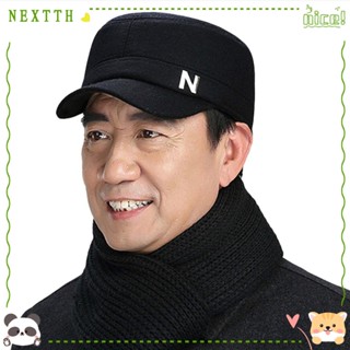 Nextth หมวกเบสบอล แบบหนา ปรับขนาดได้ ให้ความอบอุ่น แฟชั่นฤดูใบไม้ร่วง ฤดูหนาว สําหรับผู้ชาย