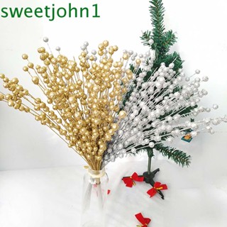 Sweetjohn ดอกไม้ปลอม 2 ช่อ พลาสติก สําหรับตกแต่งงานแต่งงาน คริสต์มาส