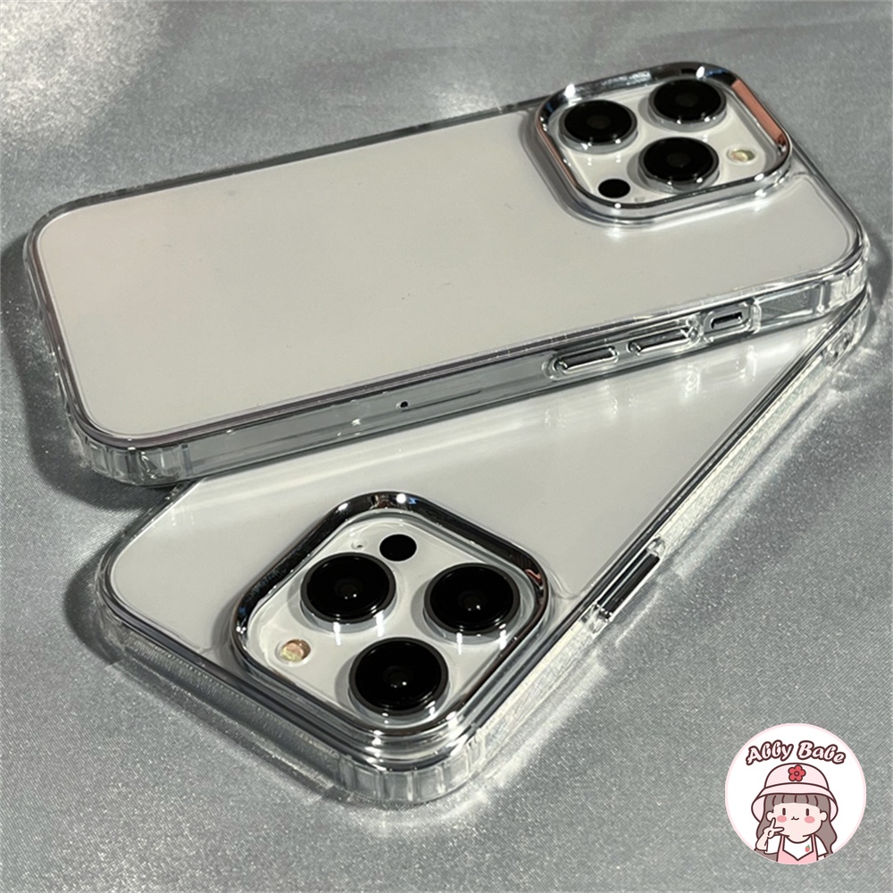 เคส TPU นิ่ม ปิดด้านหลัง หรูหรา เรียบง่าย ชุบเงิน ป้องกันเลนส์ คริสตัลใส ป้องกันสิ่งสกปรก เข้ากันได้กับ IPhone 14 Pro Max 12 11 Pro Max X XS XR 7Plus