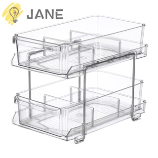 Jane ชั้นวางของ เรซิ่น 2 ชั้น แบบดึงออก อเนกประสงค์ สําหรับห้องน้ํา ตู้เย็น