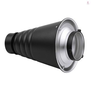 Versatile Metal Snoot with Honeycomb Grid and Color Filters for Studio Strobe Photography