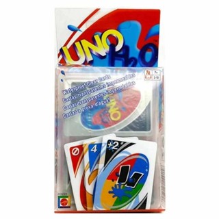 UNO Card Game H2O Splash Waterproof Clear PVC No 1 Family Fun Playing Card Game