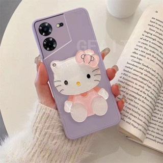 ใหม่ เคสโทรศัพท์มือถือ ซิลิโคนนิ่ม TPU กันกระแทก กันรอยเลนส์กล้อง ลาย KITTY พร้อมกระจกแต่งหน้า สําหรับ Tecno POVA 5 2023 Tecno Pova5