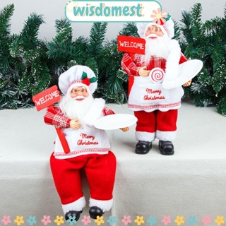 Wisdomest ฟิกเกอร์ซานตาคลอส 32 ซม. สําหรับตกแต่งประตูบ้าน เทศกาลปีใหม่