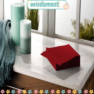 Wisdomest ที่รองแก้ว แบบใช้แล้วทิ้ง 7.9 นิ้ว สีไวน์แดง ผ้าเช็ดปาก ไร้ฝุ่น แฟชั่น สี่เหลี่ยม จัดเลี้ยง ร้านอาหาร ผ้าเช็ดปาก โต๊ะ 150 ชิ้น