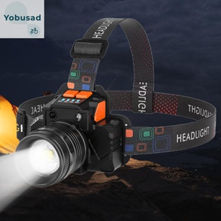 [Yobusad.th] ไฟหน้า LED 2400mAh ชาร์จ USB 800LM IPX4 สําหรับเดินป่า ตั้งแคมป์