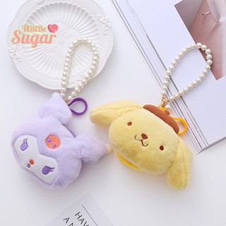 SANRIO [WillBesugarT] กระเป๋าสตางค์ กระเป๋าใส่เหรียญ ทรงสี่เหลี่ยม ประดับจี้ตุ๊กตาเมโลดี้น่ารัก ขนาดเล็ก สําหรับผู้หญิง [ใหม่]