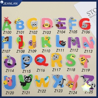 Jeanlan แผ่นแพทช์ ปักลายตัวอักษร A-Z สีสันสดใส คุณภาพสูง สําหรับผู้ใหญ่ และเด็ก 52 ชิ้น