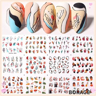 Borag สติกเกอร์ตกแต่งเล็บ ลายใบไม้ DIY 12 ชิ้น