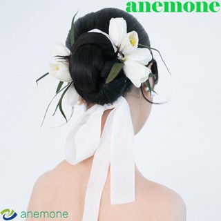 Anemone ที่คาดศีรษะ ผ้าถัก ริบบิ้น ดอกทิวลิป สไตล์เกาหลีวินเทจ เครื่องประดับ สําหรับเจ้าสาว ถ่ายภาพ งานแต่งงาน