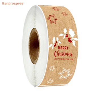 Hanprospree&gt; สติกเกอร์ฉลาก ทรงสี่เหลี่ยมผืนผ้า ลาย Merry Christmas สําหรับติดของขวัญวันหยุด 150 ชิ้น ต่อม้วน