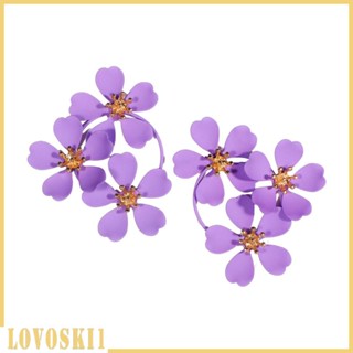 [Lovoski1] ต่างหูสังกะสีอัลลอย รูปดอกคามิเลีย สไตล์วินเทจ เครื่องประดับ สําหรับวันวาเลนไทน์ งานแต่งงาน