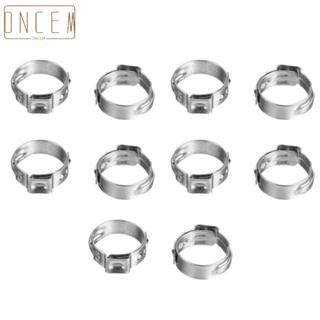 【ONCEMOREAGAIN】Reliable and Durable 10pcs PEX Stainless Steel Clamp Ring for Repairing Pipes