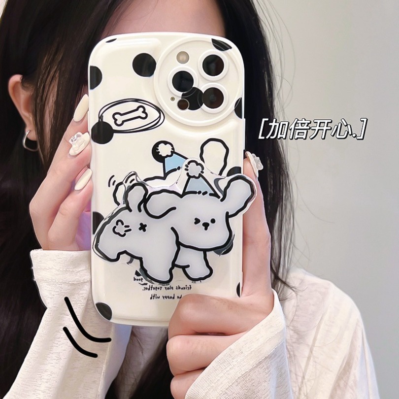 พร้อมขาตั้ง✨พิมพ์การ์ตูน เคสซิลิโคนโทรศัพท์กันกระแทกแบบรวมทุกอย่าง For iPhone 11 14 12 13 Pro Max 6 7 8 Plus X XS Max XR