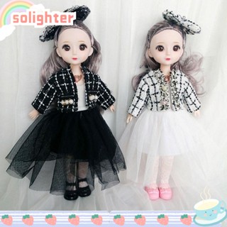 Solighter ชุดเดรสตุ๊กตา DIY ขนาด 30 ซม. เหมาะกับของขวัญ ของเล่นสําหรับเด็กผู้หญิง