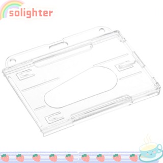 SOLIGHTER ใหม่ ซองใส่บัตรประจําตัว แนวนอน แบบใส ทนทาน 2 ชิ้น