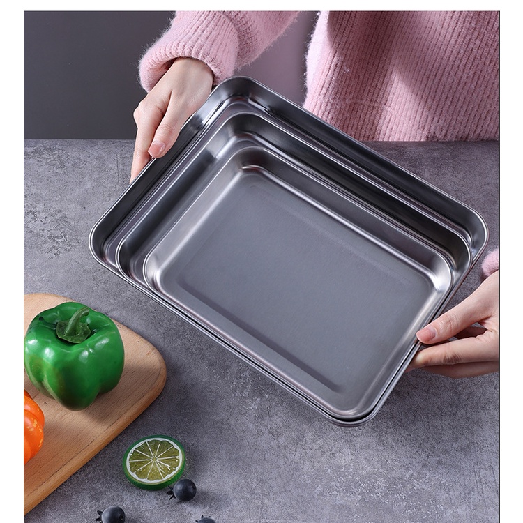 COD ถาดพร้อมตะแกรง สี่เหลี่ยม 304สแตนเลส 3ขนาด - รูปที่ 5