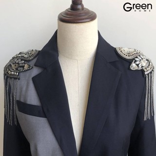 【GH】ป้ายบอร์ด ประดับพู่ พลอยเทียม แฮนด์เมด สไตล์เรโทร สําหรับตกแต่งเสื้อผ้า