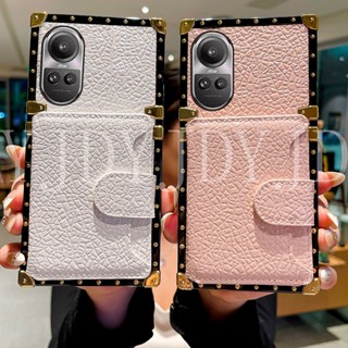 Yjd เคสโทรศัพท์หนัง ขอบตรง กันกระแทก สําหรับ OPPO Reno10 Pro