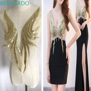 Bernardo แผ่นแพทช์ ปักเลื่อม รูปหางนกฟินิกซ์ สวยหรู สําหรับเย็บผ้า DIY 1 คู่