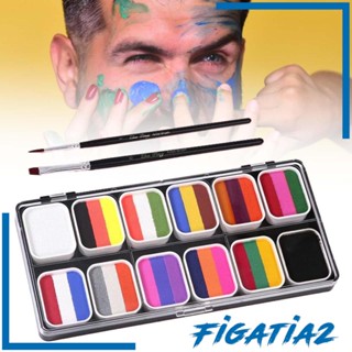 [Figatia2] พาเลทสีทาตัว พร้อมแปรงแต่งหน้า 2 ชิ้น สําหรับเทศกาลดนตรี