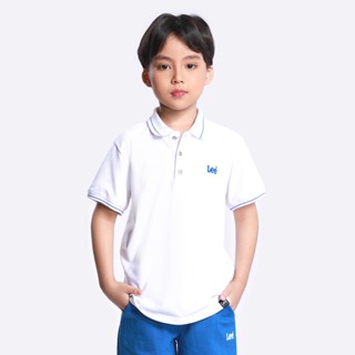 LEE KIDS เสื้อยืดโปโลเด็กผู้ชาย คอลเลคชั่น Iconic Logo ทรง REGULAR รุ่น LK F123BPOLN01 สีขาว