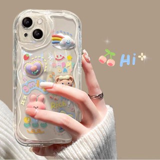 เคสโทรศัพท์มือถือ ซิลิโคนใส ลายกระต่าย หมี 3D สําหรับ Huawei P60 Pro P50 P40 Lite Nova 11 10 Pro 8 9 6 SE 7i Y91 Y90 Y70 5T Mate 50