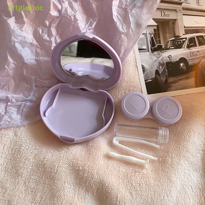 Aart Travel สีคอนแทคเลนส์กล่องสําหรับตาชุดเครื่องมือผู้หญิงสาวหัวใจ Lady Holder Storage Eye Care คอน