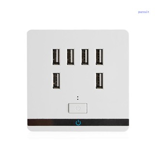 【SUIT*】แผงสวิตช์ซ็อกเก็ตชาร์จ Usb 3 4A 6 พอร์ต สําหรับติดผนัง