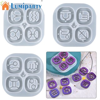 Lumiparty แม่พิมพ์อีพ็อกซี่คริสตัล 12 กลุ่มดาว สําหรับทําเครื่องประดับ พวงกุญแจ Diy 3 ชิ้น ต่อชุด