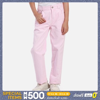 WRANGLER KIDS กางเกงขายาวเด็กผู้หญิง คอลเลคชั่น ICY PASTEL เอวสูงทรงขากว้าง(WIDE LEG) รุ่น WK S323GPANN12 สีชมพู แรงเลอร์ กางเกงขายาว เสื้อผ้า เสื้อผ้าเด็กผู้หญิง