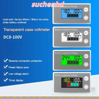 Suchenhd โวลต์มิเตอร์ดิจิทัล DC8-100V LiFePO4 หน้าจอ LCD ความแม่นยําสูง