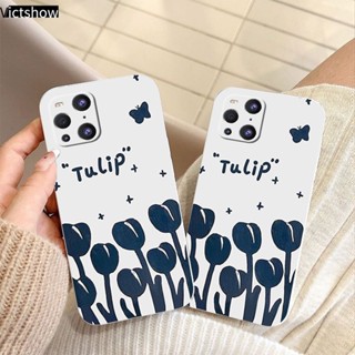 เคสโทรศัพท์มือถือแบบนิ่ม กันรอยเลนส์กล้อง ลายดอกทิวลิป ผีเสื้อ สีดํา สําหรับ Infinix Hot 10s NFC 10 10t 10 11 Play 10i S4 9 Pro 10 Lite 11 Plus Hot 9 Play 11 11S NFC Smart 4 4C 5 Pro 3 Plus 