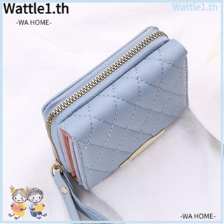 Wttle กระเป๋าใส่เหรียญ หนัง PU ใบสั้น มีซิป ความจุขนาดใหญ่ อเนกประสงค์ แฟชั่นสําหรับผู้หญิง