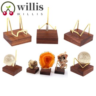 Willis ฐานวางแร่หินวอลนัท แร่หินโมรา สําหรับตกแต่งบ้าน