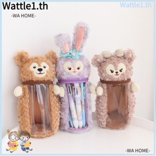 Wttle กระเป๋าเครื่องเขียน กระเป๋าดินสอ ลายการ์ตูนหมีพูห์น่ารัก สีโปร่งใส จุของได้เยอะ สําหรับนักเรียน